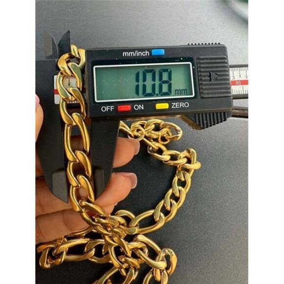 18K Real Gold Plated 24 inches 10mm Figaro Link Chain Heavy Necklace Jewelry - Picture 5 of 5